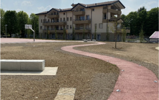 Dettaglio dei percorsi in i.idro DRAIN del nuovo spazio polifunzionale.