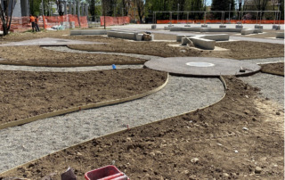 Il nuovo spazio polifunzionale di Muggiò in costruzione.
