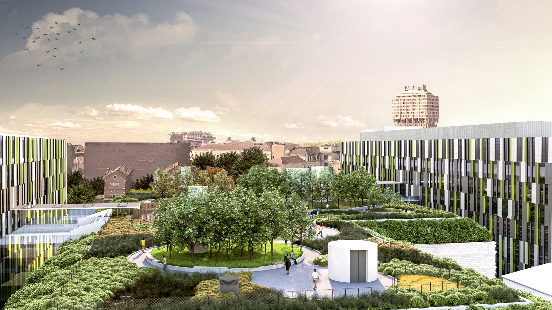 Render del nuovo Policlinico di Milano – Roof Garden Render del nuovo Policlinico di Milano - Roof Garden